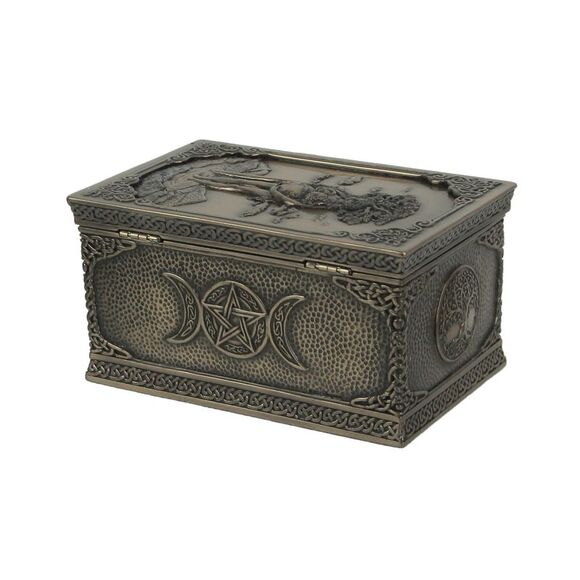 Gaia Greek Mother Earth Goddess Bronze Finished Trinket Box - Picture 3 of 5